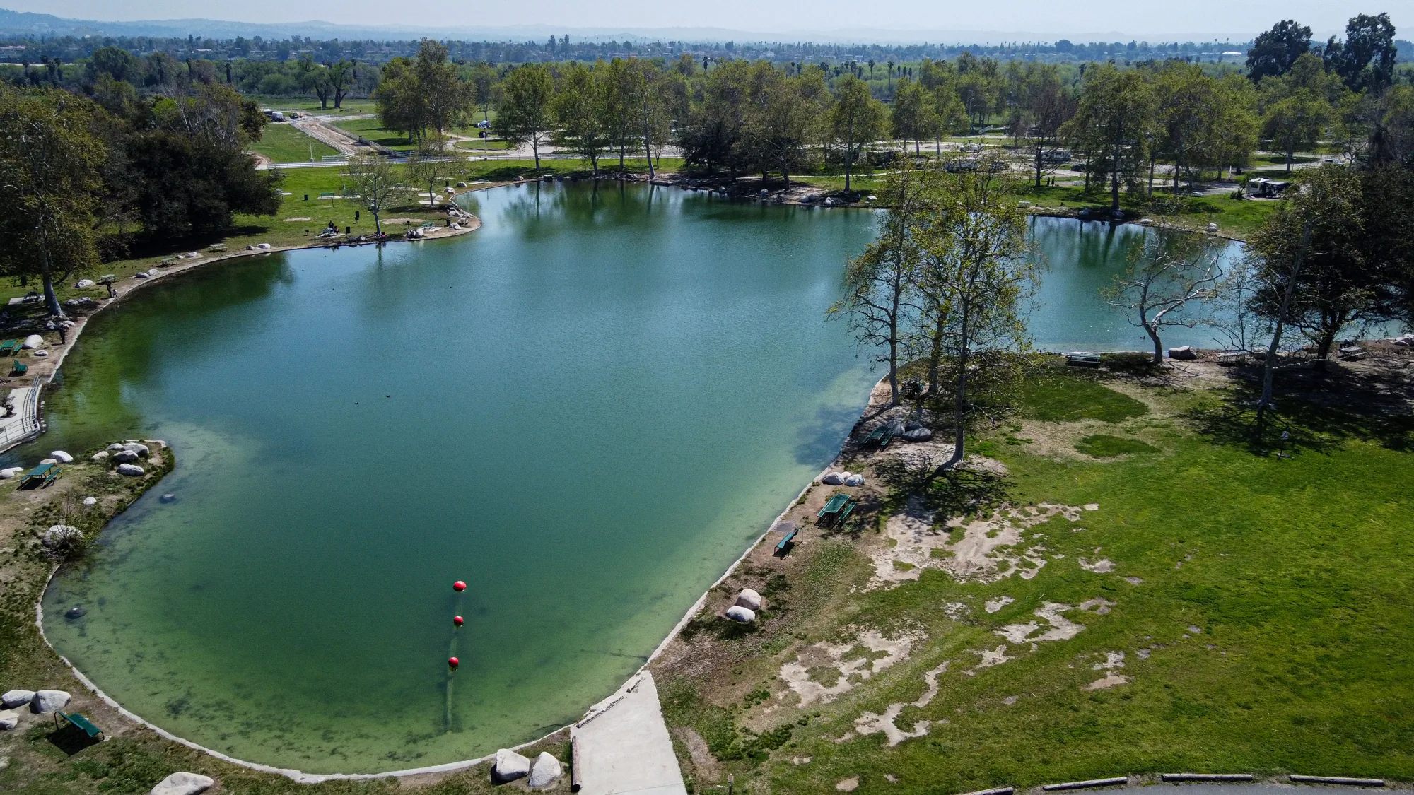 Lake and park near Jurupa Valley, California