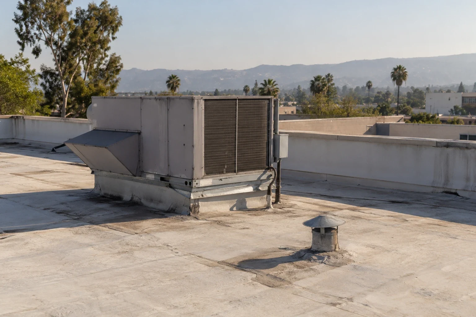 Commercial Roofing for Logistics and 3PL in Jurupa Valley, CA - Keep roof field material where backflow has not damaged it