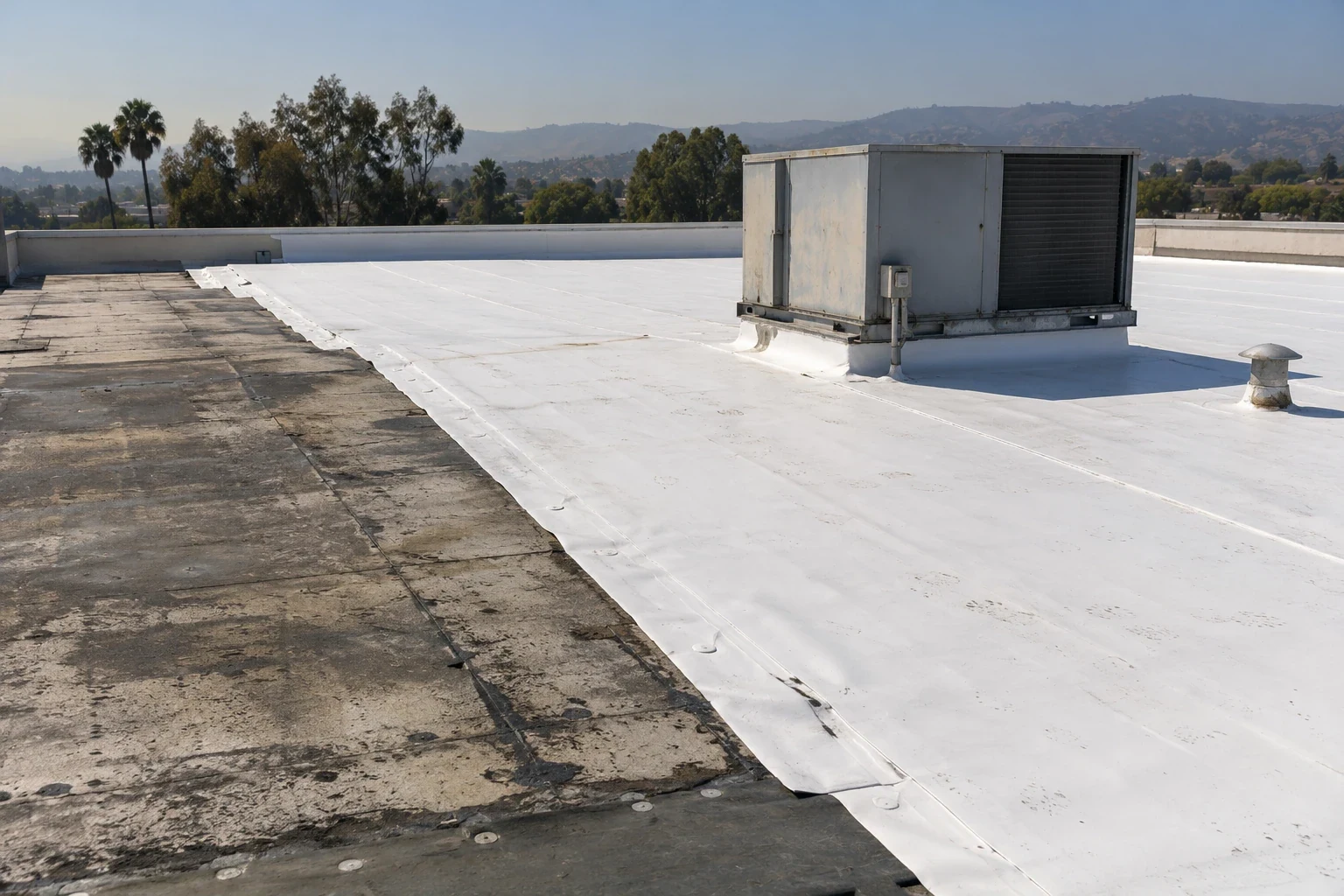 Commercial Roof Replacement in Jurupa Valley, CA - Compare tear-off with a complete retained assembly